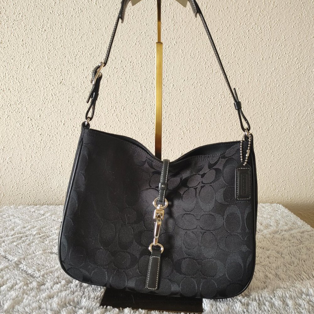 Vintage Coach Hamptons hobo in signature canvas